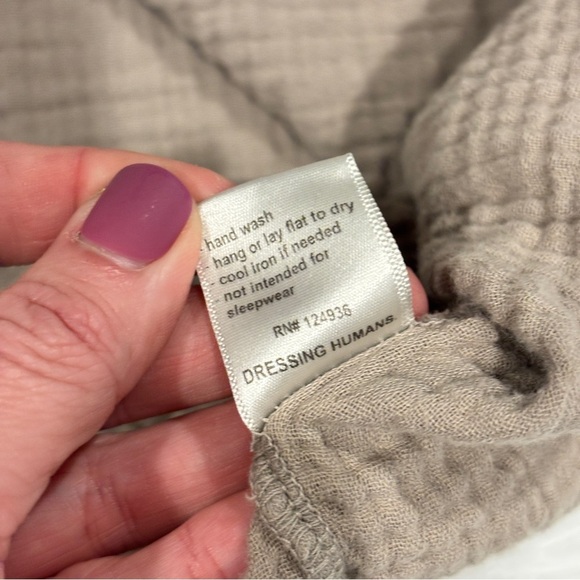 Go Gently Organic WOMEN'S MUSLIN GAUZE FROCK tan dress size Large - Picture 5 of 13